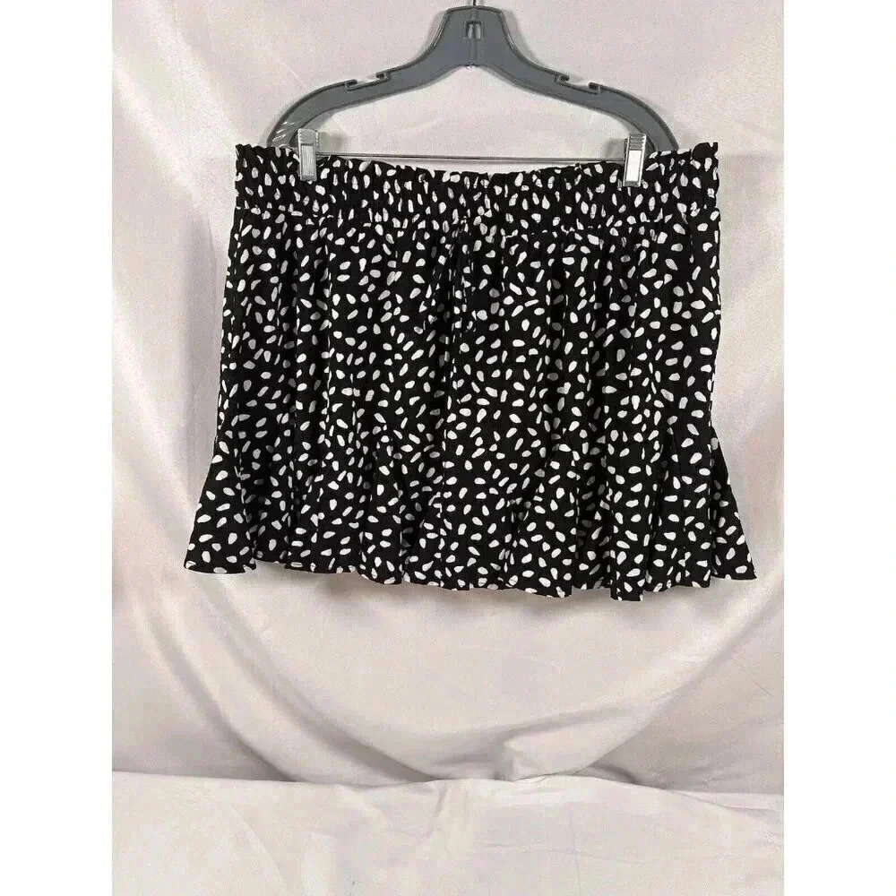White Birch Skirt with Short underneath in Black and White Print Size 2X